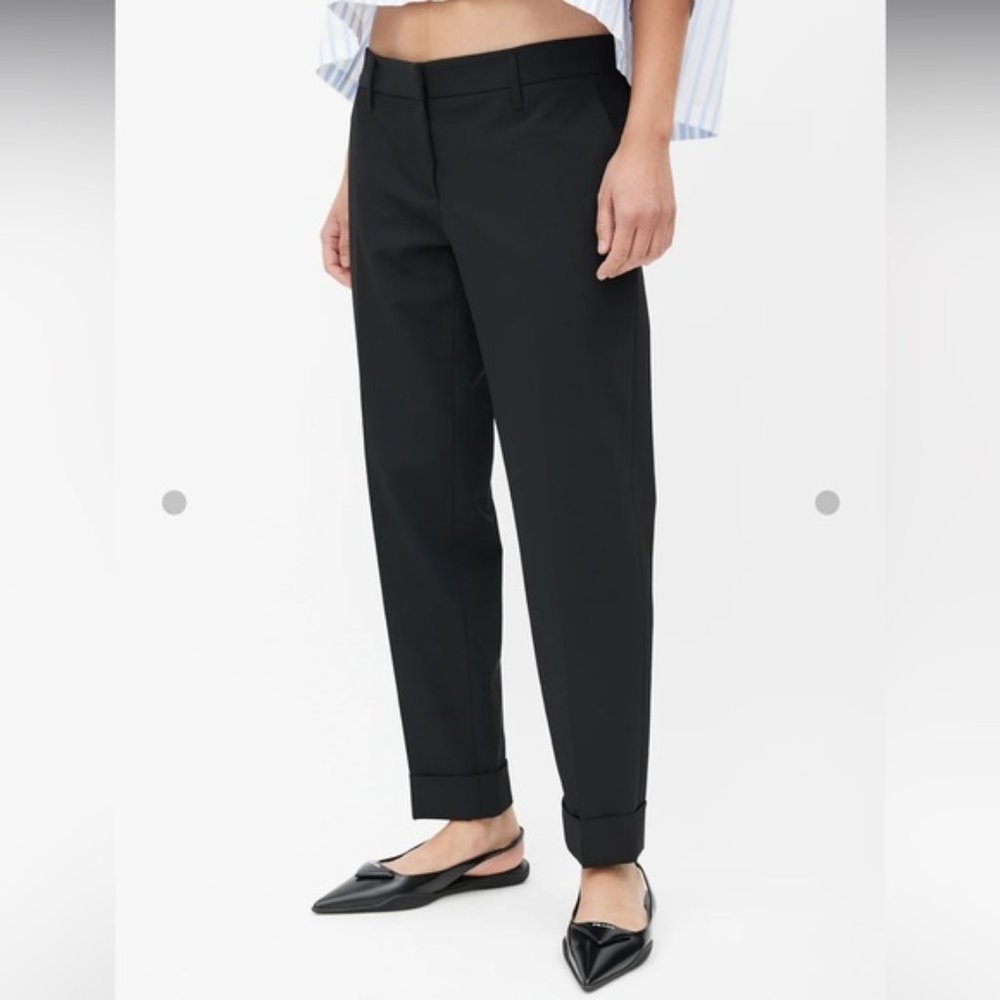 PradaBlack Nylon Straight Leg TrouserIT 40